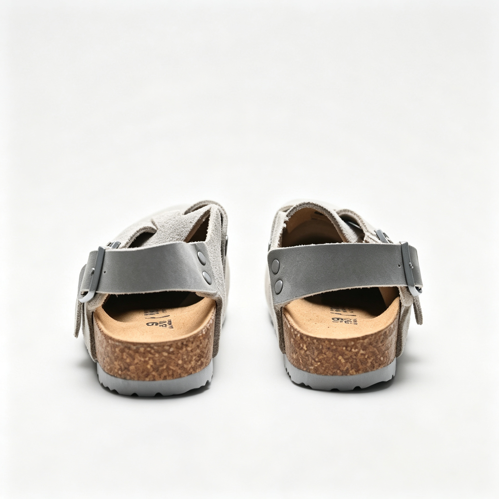 Birkenstock Boston Suede Clogs | Stone Grey + Tonal Grey Sole + Adjustable Strap, Unisex Minimalist Slip-On Shoes, Soft Footbed & Urban Comfort