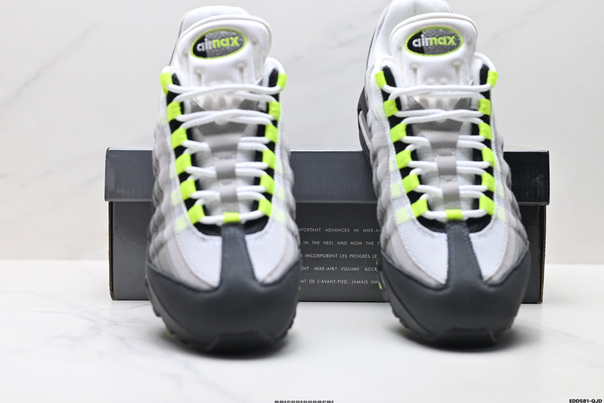 Nike Air Max 95 Neon Sneakers – Black, Grey & Volt Air Cushion Shoes