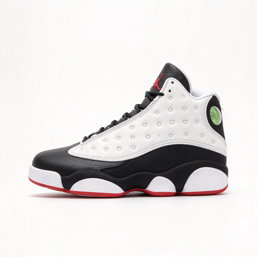 Air Jordan 13 Retro “He Got Game” | Classic Panda Colorway | White/Black/True Red | Holographic Cat Eye | Zoom Air Cushioning | Unisex | Collector’s Edition