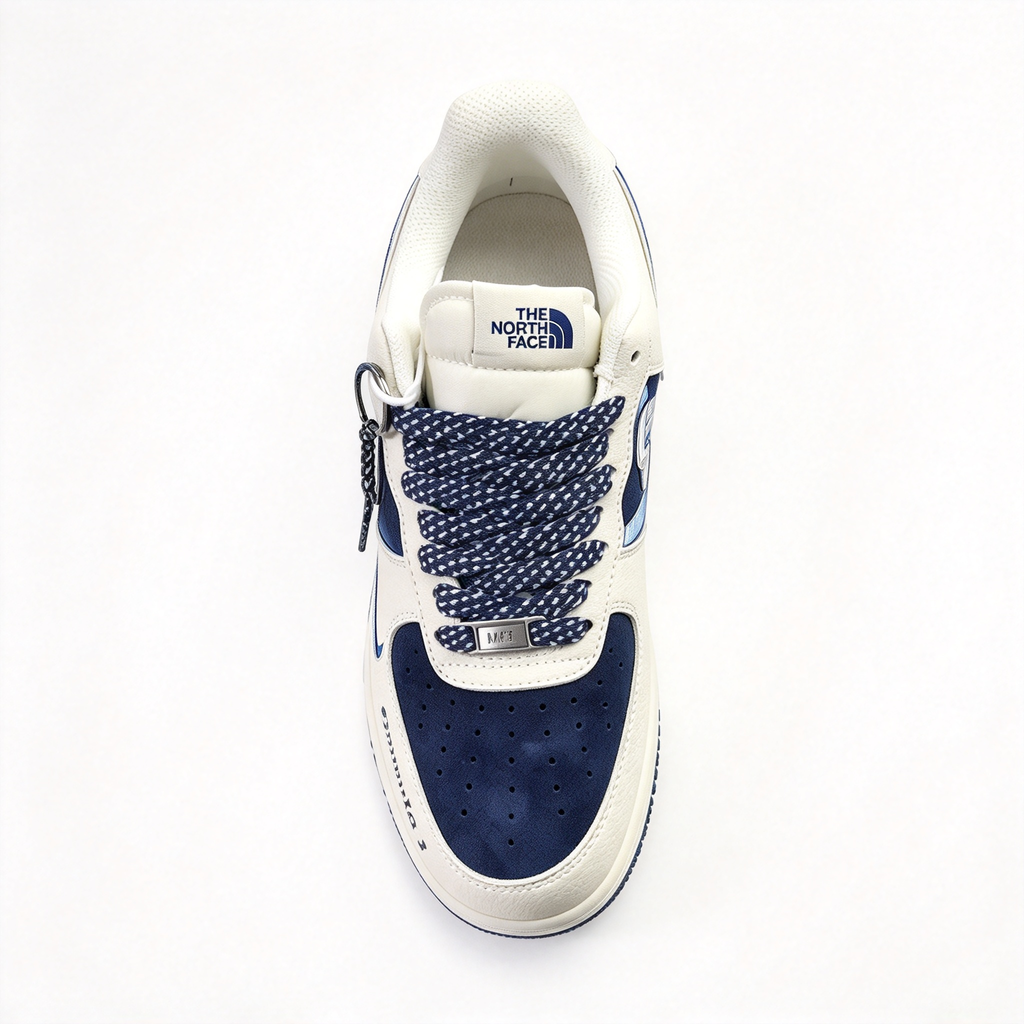 Nike Air Force 1 Low x The North Face “Formula 1” | Limited Edition Outdoor Sneakers | White & Navy Blue | Premium Leather & Breathable Mesh | Unisex | Collector’s Item