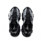 MLB Big Ball Chunky New York Yankees Sneakers | Black Silver Marble Splash | 6cm Platform Dad Shoes | Unisex Streetwear