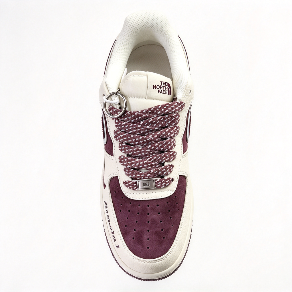 Nike Air Force 1 Low x The North Face “Formula 1” | Limited Edition Outdoor Sneakers | Burgundy & Cream | Premium Leather & Breathable Mesh | Unisex | Collector’s Item