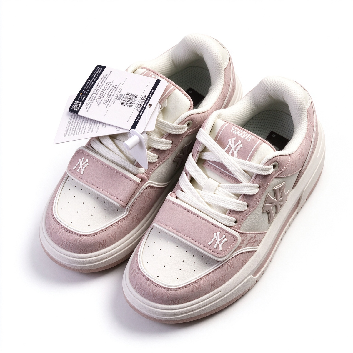 MLB Chunky Liner New York Yankees Sneakers | Dusty Pink Suede | NY Logo Platform Dad Shoes | Korean Style | Women's Casual Shoes
