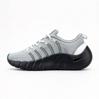 Nike Free RN 5.0 Men's Running Shoes | Light Grey/Black/White | Barefoot-like feel + flexible grooved sole | Breathable knit upper | Lightweight, zero-drop design | Suitable for road running, workouts, and everyday wear