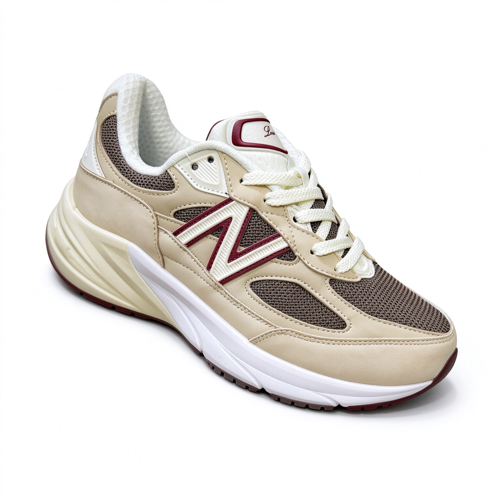Loro Piana x New Balance 990V6 U990LP6 Beige Red Retro Sneakers Unisex Casual Running Shoes Breathable Mesh Thick Sole Height Increase Couple Shoes