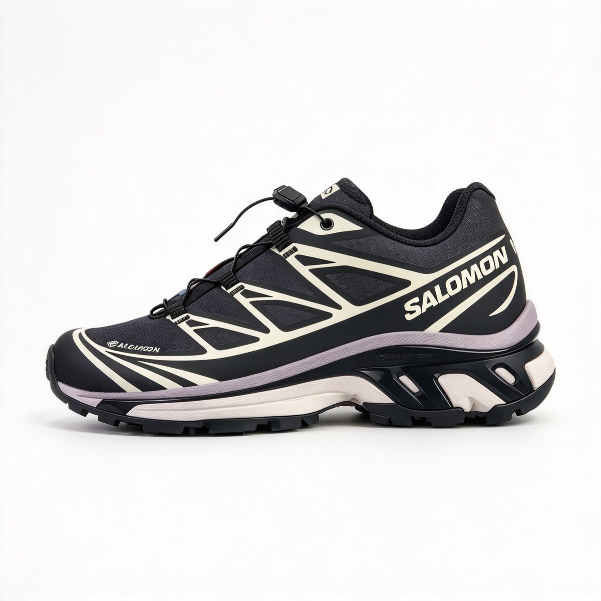 Salomon XT-6 GORE-TEX Men's Trail Running Shoes | Black/Off-White/Yellow-Blue Colorway | Waterproof & Breathable with All-Terrain Grip | Lightweight & Durable | Suitable for Trail Running, Hiking, and Everyday Urban Wear