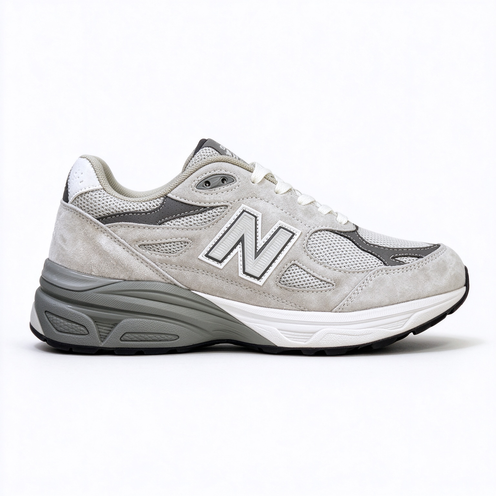 New Balance 990v3 inherits the classic 990 series USA design, iconic castlerock grey colorway. Made of premium pig suede + breathable mesh upper, retro dad shoe silhouette, versatile for daily streetwear.