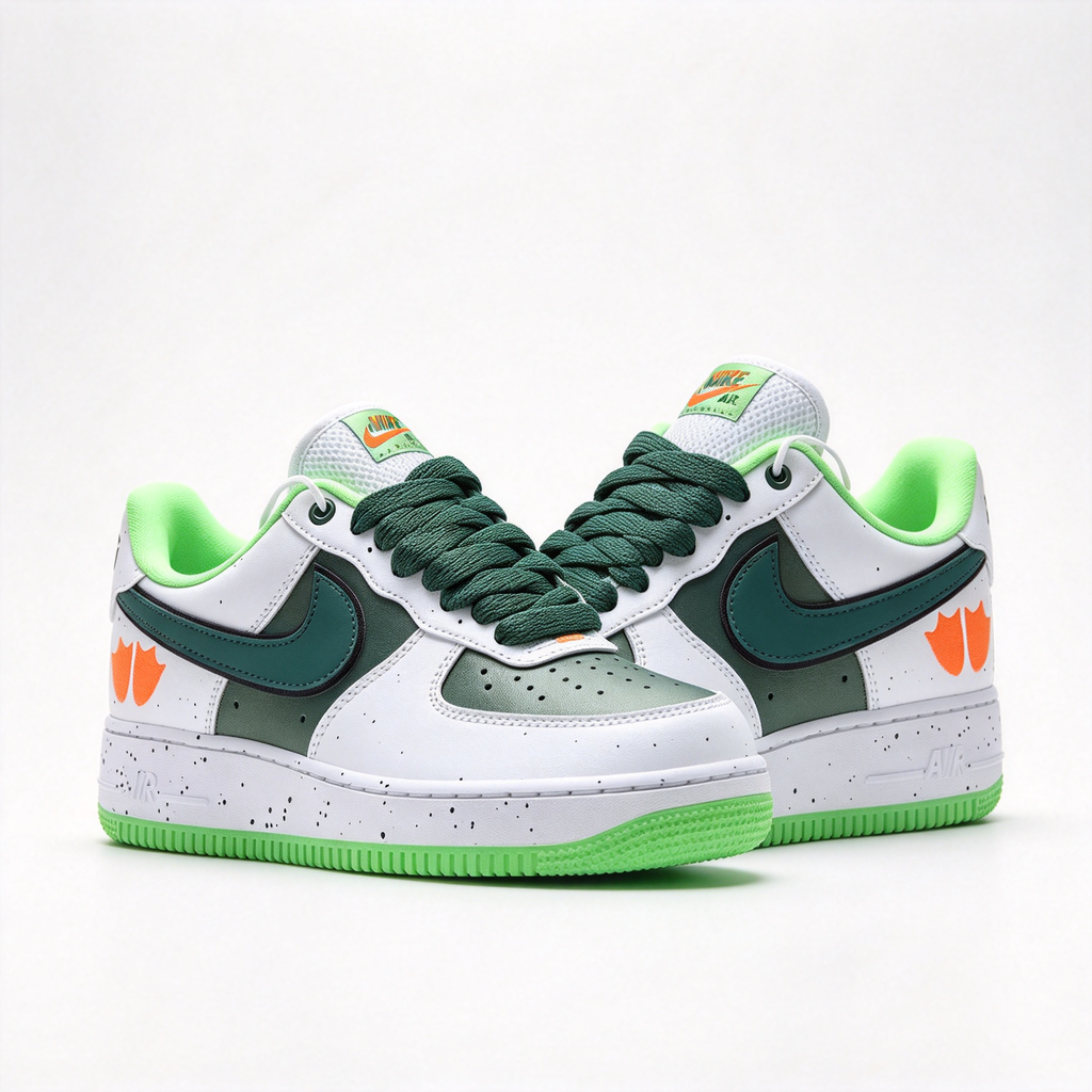 DOAF x Nike Air Force 1 Low “Egg or Duck” Men’s Sneakers | Dark Green Wood-Grain Leather + Cream Swoosh | Limited Edition (2,000 Pairs) | A Must-Have for Streetwear Collectors | Exquisite Craftsmanship Meets Urban Storytelling