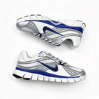Nike Zoom Skylon 11 Men's Running Shoes | White/Metallic Silver/Dark Blue/Black | Air Zoom cushioning + breathable mesh upper | Y2K retro style | Lightweight and flexible | A popular choice for road running and street style