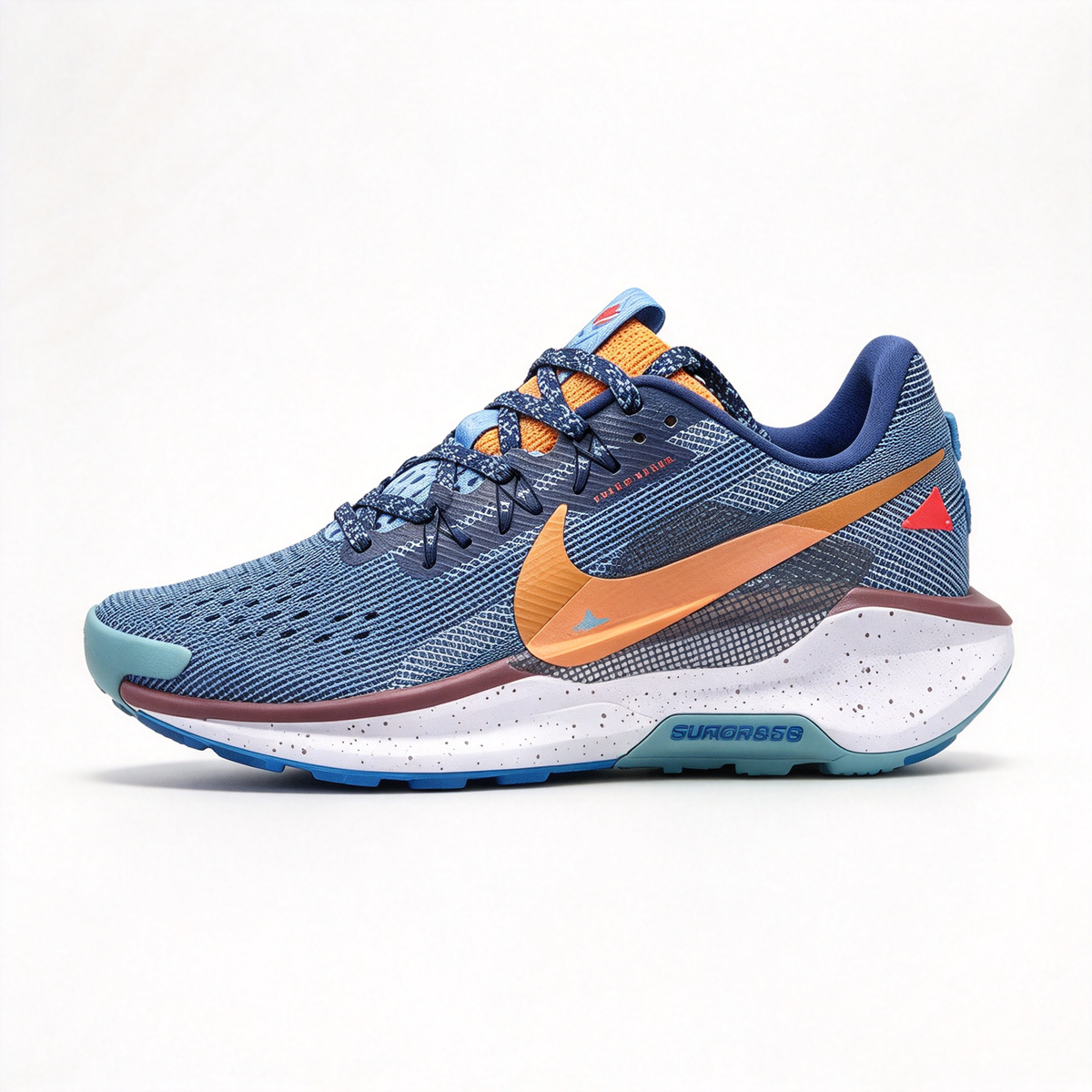 Nike Pegasus Trail 5 Men's Trail Running Shoes | Navy Blue/Orange | ReactX Foam + ATC Rubber Outsole | Breathable Mesh Upper | Spacious Toe Box | All-Terrain Traction