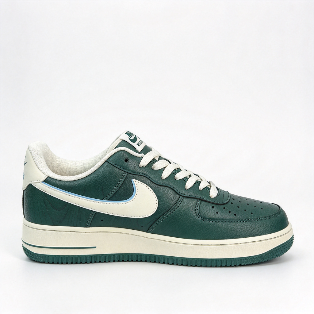 LAAMS x Nike Air Force 1 Low "Please Post Bills" Men's Sneakers | Dark Green Wood-Grain Leather + Cream Swoosh | Limited Edition (2,000 Pairs) | A Streetwear Collector's Gem | Exquisite Craftsmanship Meets Urban Storytelling