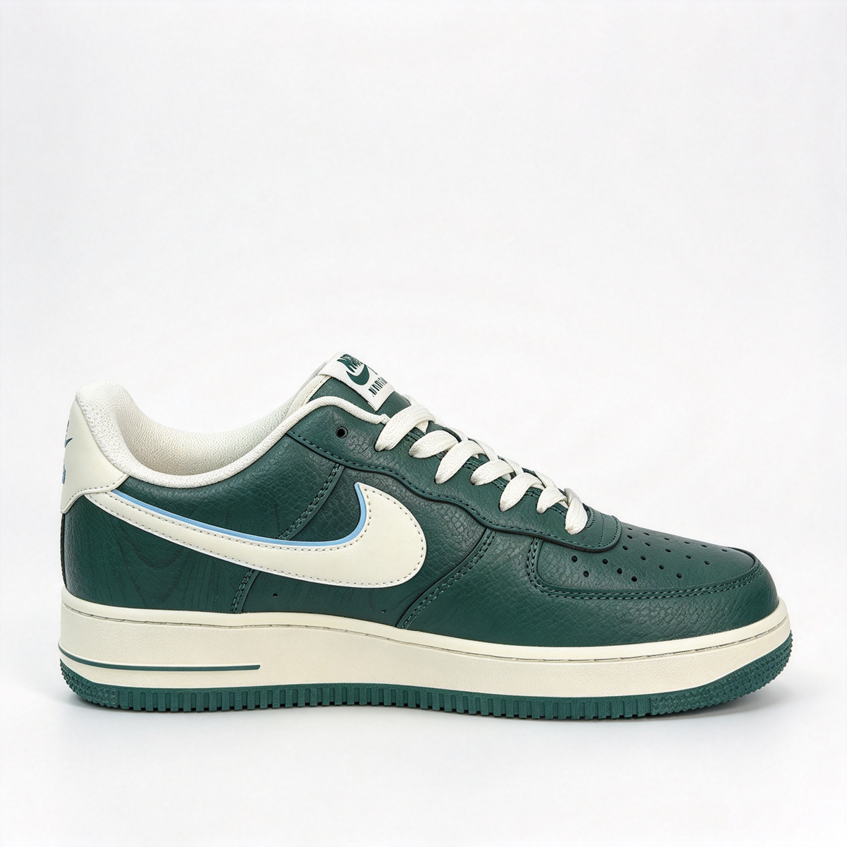 LAAMS x Nike Air Force 1 Low "Please Post Bills" Men's Sneakers | Dark Green Wood-Grain Leather + Cream Swoosh | Limited Edition (2,000 Pairs) | A Streetwear Collector's Gem | Exquisite Craftsmanship Meets Urban Storytelling