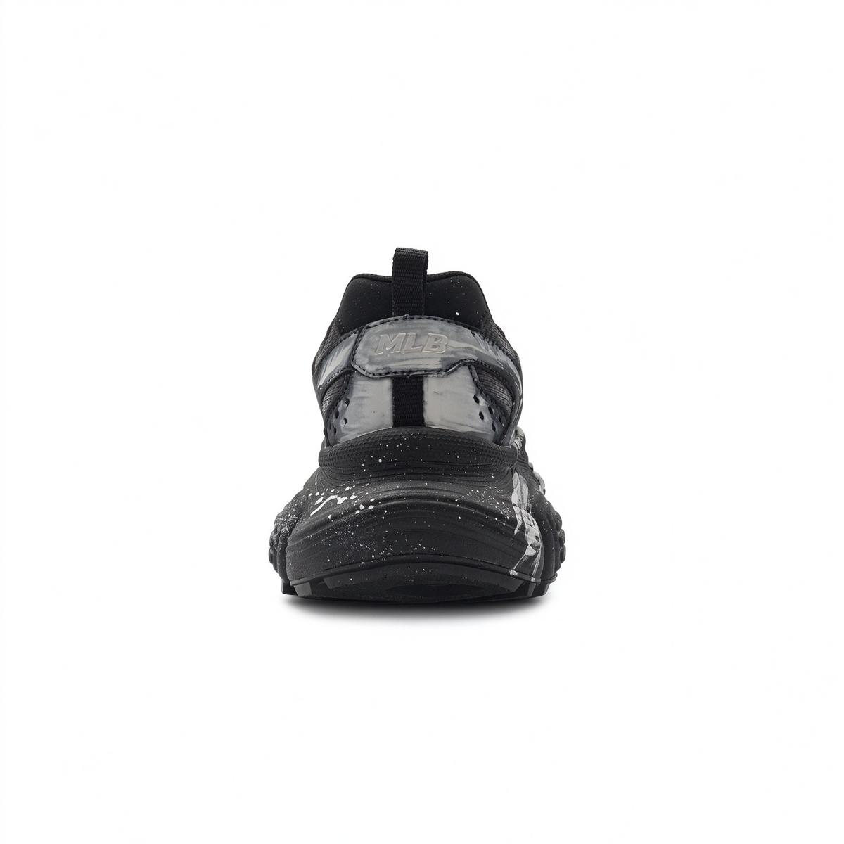 MLB Big Ball Chunky New York Yankees Sneakers | Black Silver Marble Splash | 6cm Platform Dad Shoes | Unisex Streetwear