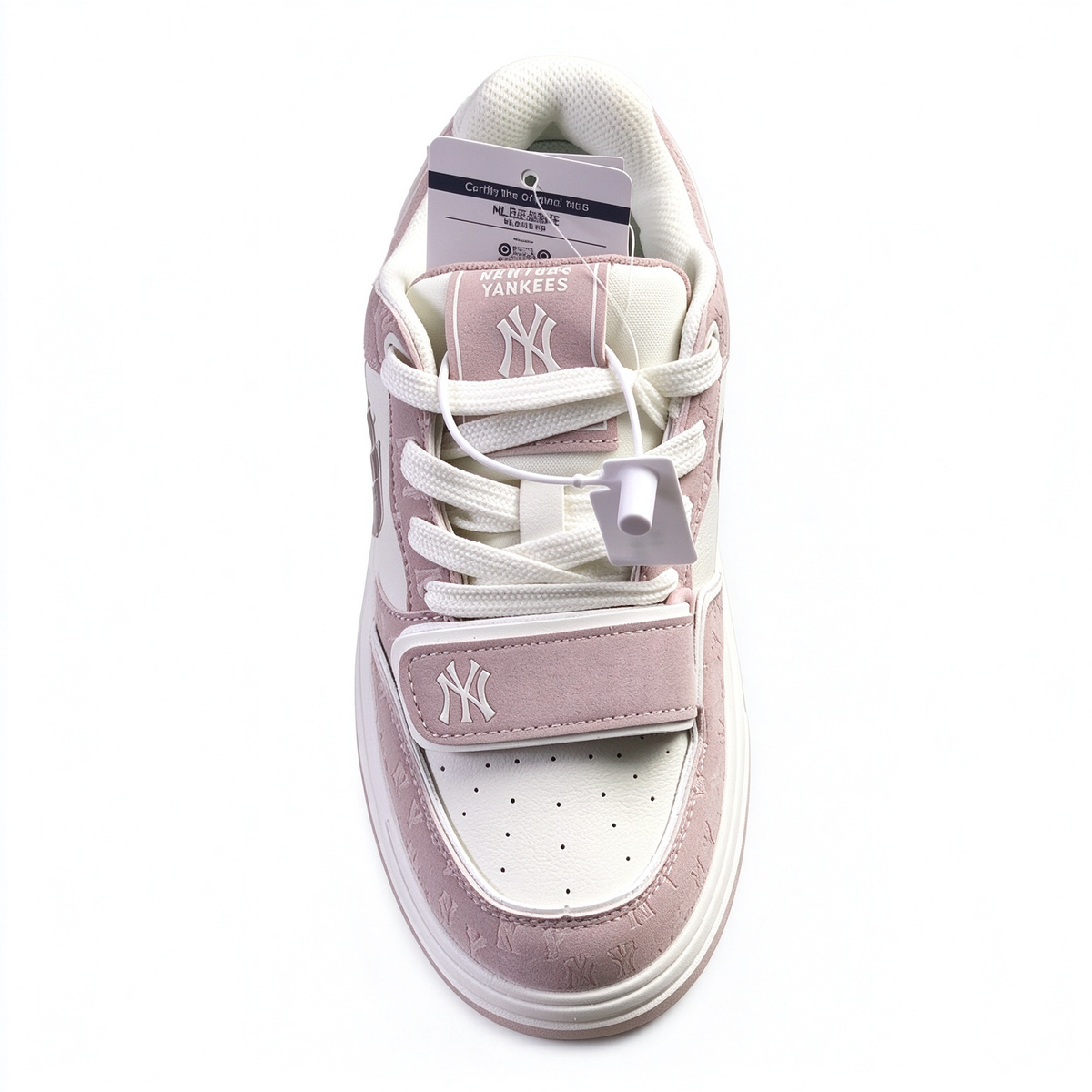 MLB Chunky Liner New York Yankees Sneakers | Dusty Pink Suede | NY Logo Platform Dad Shoes | Korean Style | Women's Casual Shoes