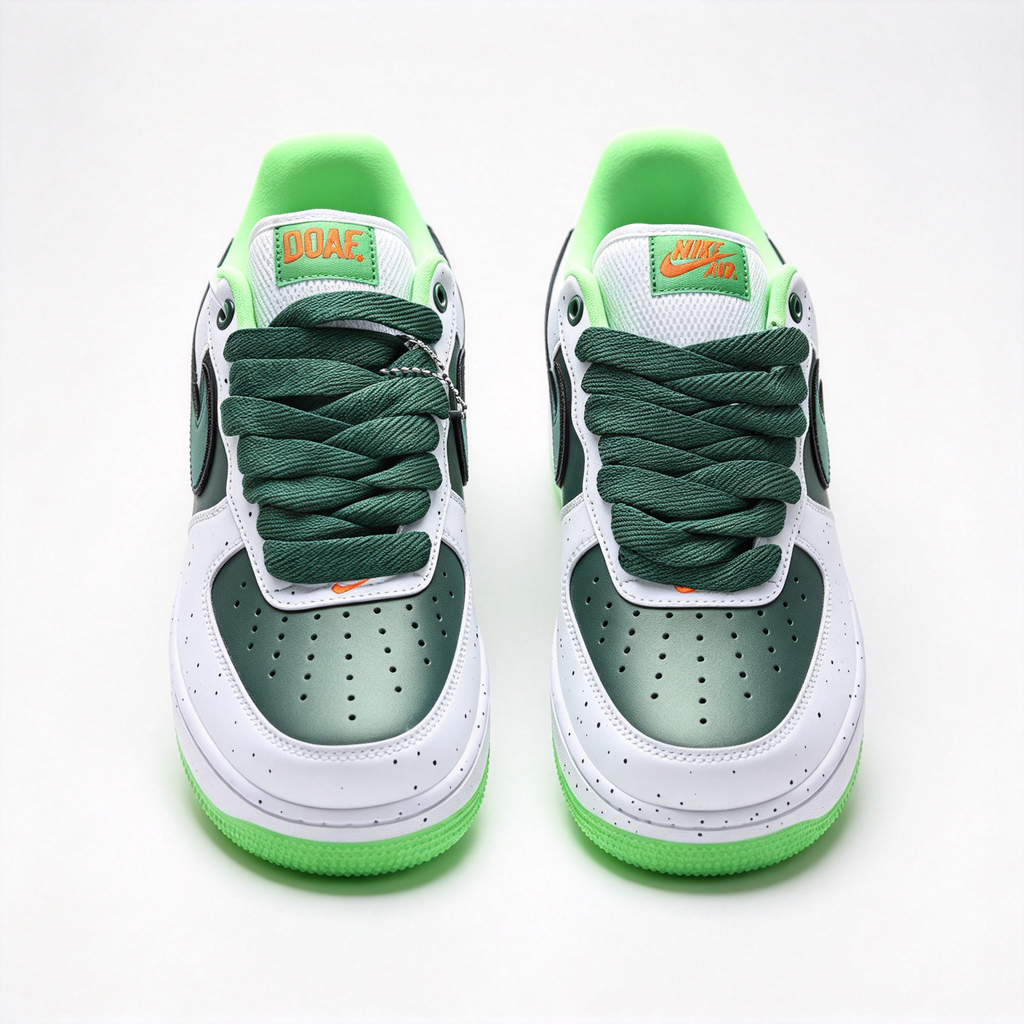 DOAF x Nike Air Force 1 Low “Egg or Duck” Men’s Sneakers | Dark Green Wood-Grain Leather + Cream Swoosh | Limited Edition (2,000 Pairs) | A Must-Have for Streetwear Collectors | Exquisite Craftsmanship Meets Urban Storytelling