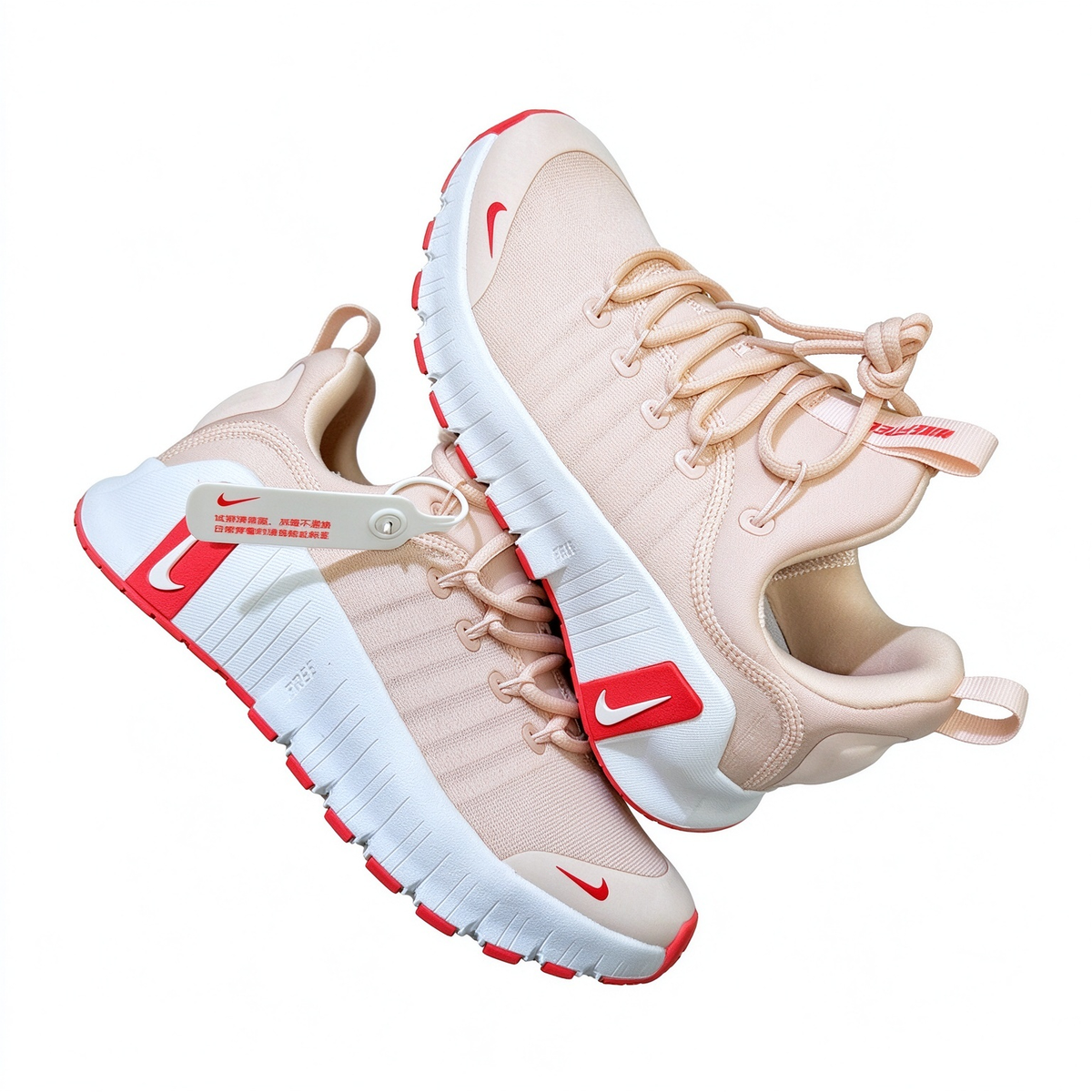 Nike Free Metcon 6 Women's Training Shoes | Light pink with bright pink accents | Breathable mesh + Flywire support | Flexible forefoot + stable heel | Suitable for HIIT and weightlifting