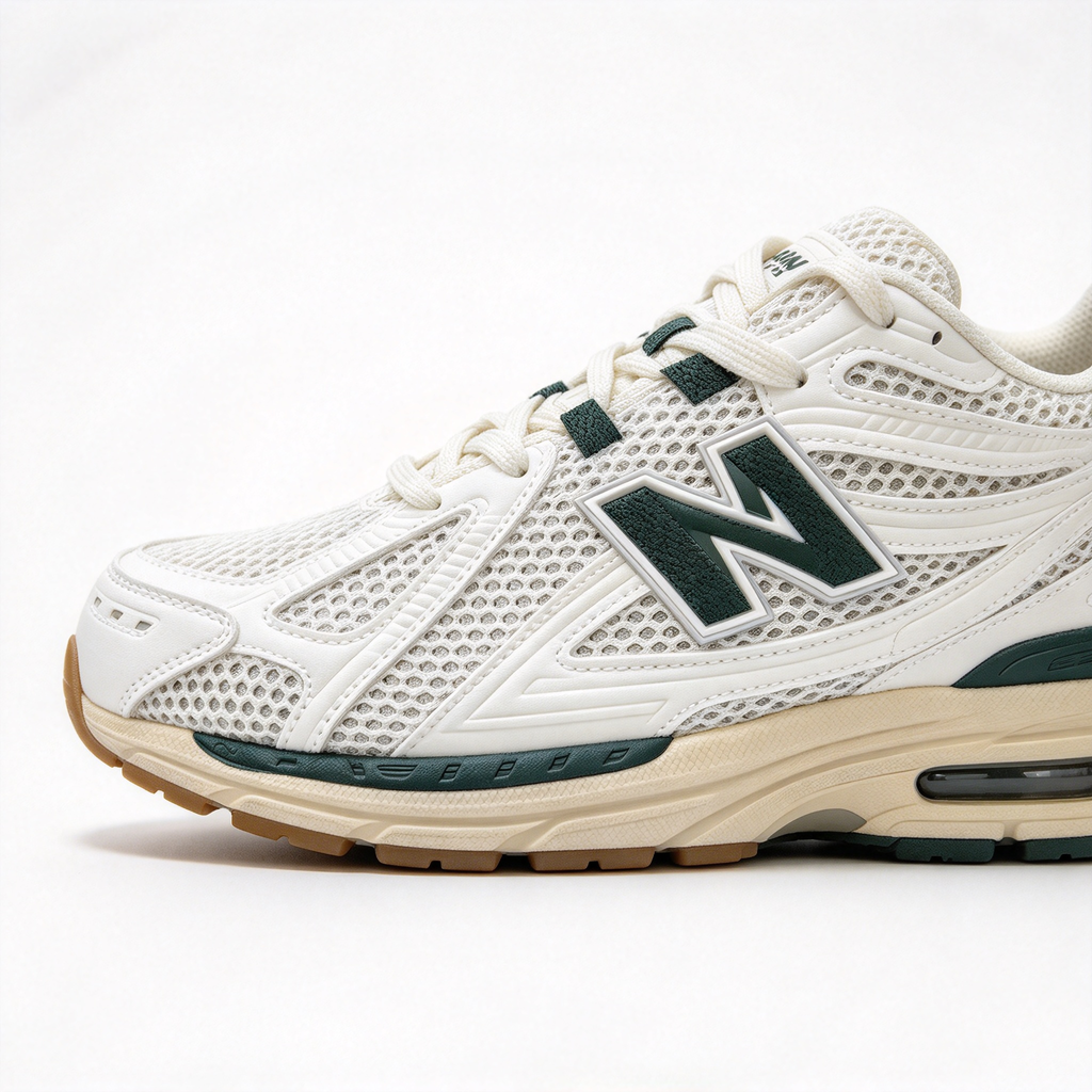 New Balance 1906R Cream & Forest Green Sneakers | Retro Y2K Dad Shoes | ABZORB + N-ERGY Cushioning | Unisex | Breathable Mesh & Synthetic Leather | Lightweight & Stable