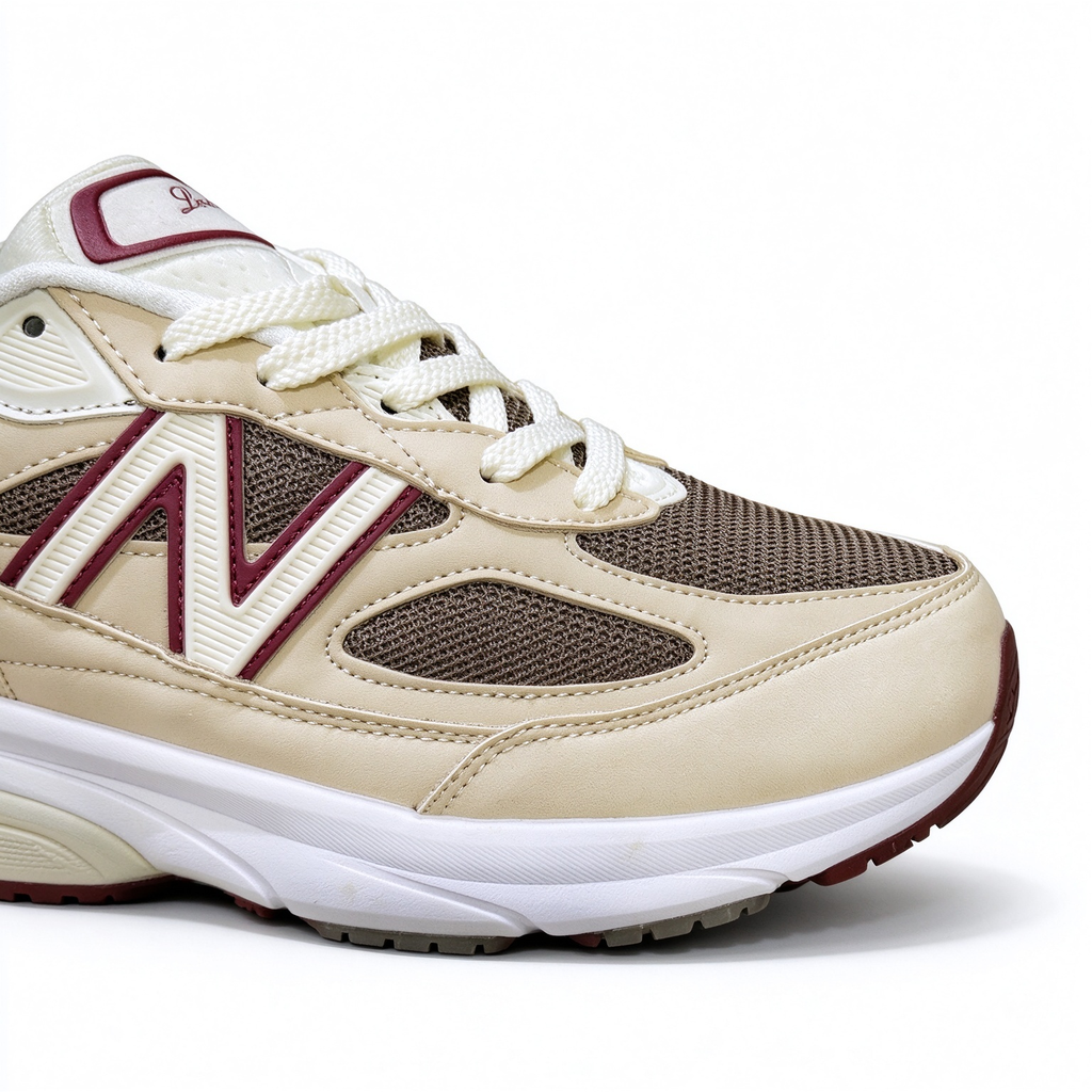 Loro Piana x New Balance 990V6 U990LP6 Beige Red Retro Sneakers Unisex Casual Running Shoes Breathable Mesh Thick Sole Height Increase Couple Shoes