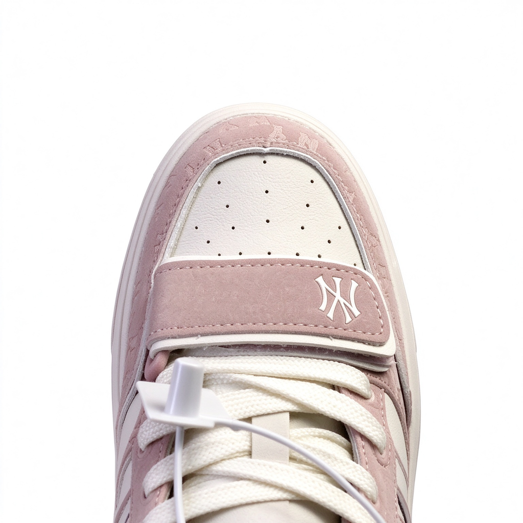 MLB Chunky Liner New York Yankees Sneakers | Dusty Pink Suede | NY Logo Platform Dad Shoes | Korean Style | Women's Casual Shoes