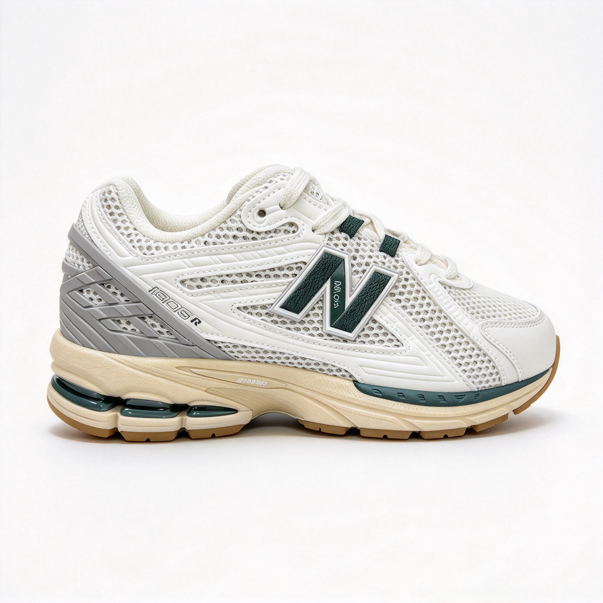 New Balance 1906R Cream & Forest Green Sneakers | Retro Y2K Dad Shoes | ABZORB + N-ERGY Cushioning | Unisex | Breathable Mesh & Synthetic Leather | Lightweight & Stable