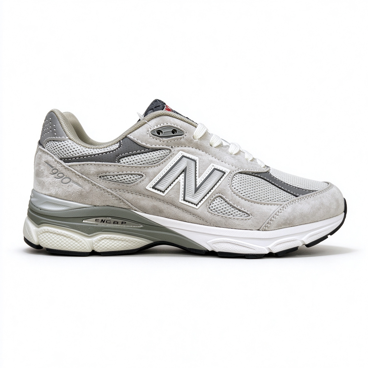 New Balance 990v3 inherits the classic 990 series USA design, iconic castlerock grey colorway. Made of premium pig suede + breathable mesh upper, retro dad shoe silhouette, versatile for daily streetwear.