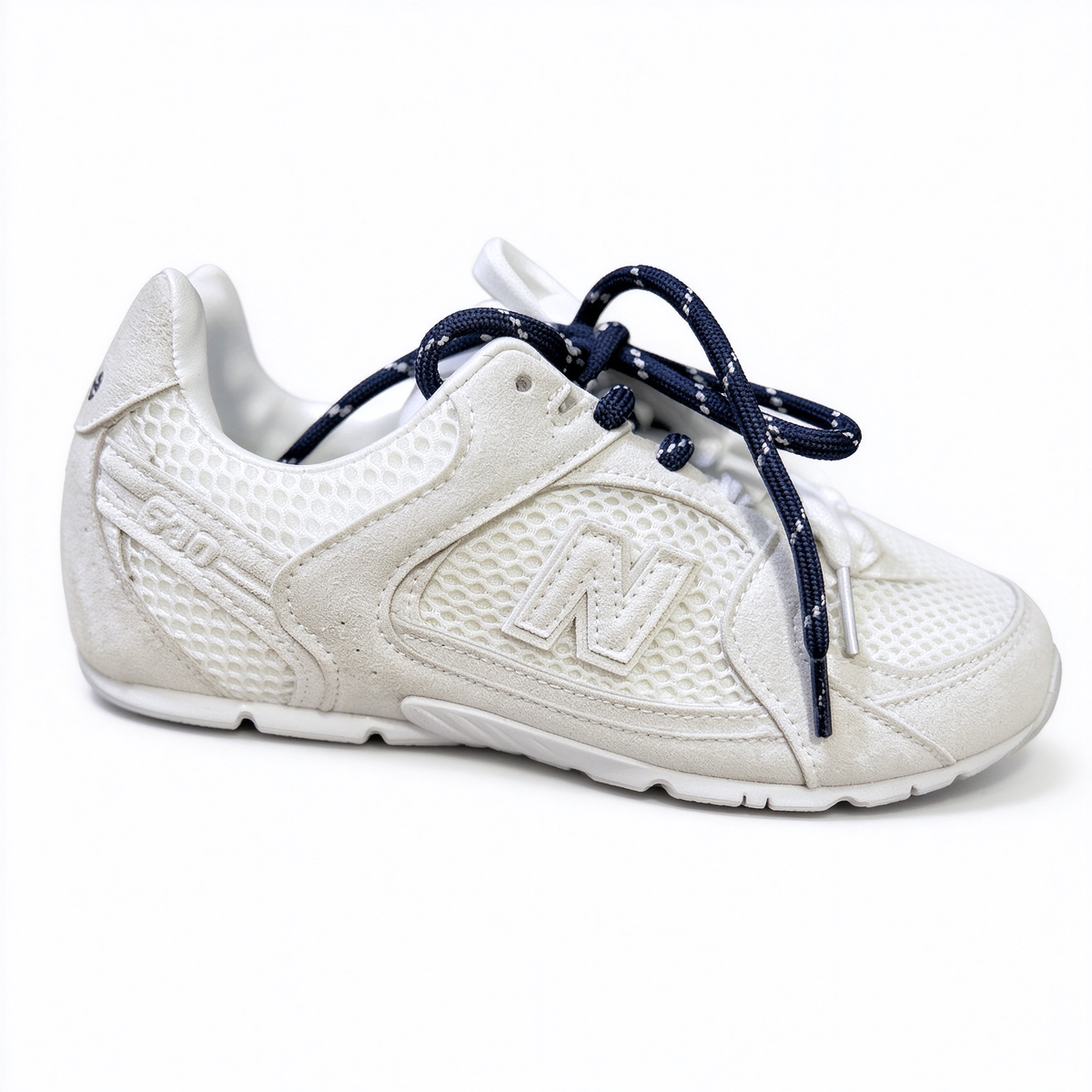 Miu Miu x New Balance 530 SL Collaboration Sneakers | Metallic Silver & White | Dual Lace System | Y2K Slim Sole | Unisex Lifestyle Shoes