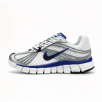 Nike Zoom Skylon 11 Men's Running Shoes | White/Metallic Silver/Dark Blue/Black | Air Zoom cushioning + breathable mesh upper | Y2K retro style | Lightweight and flexible | A popular choice for road running and street style