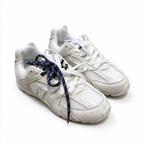 Miu Miu x New Balance 530 SL Collaboration Sneakers | Metallic Silver & White | Dual Lace System | Y2K Slim Sole | Unisex Lifestyle Shoes