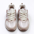 New Balance Classic retro running sneakers 530 off white light pink colorway, unisex dad sneakers, especially popular for ladies.