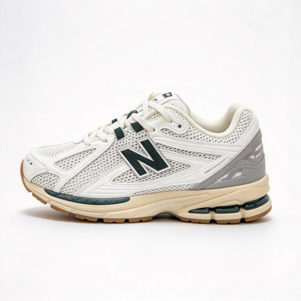 New Balance 1906R Cream & Forest Green Sneakers | Retro Y2K Dad Shoes | ABZORB + N-ERGY Cushioning | Unisex | Breathable Mesh & Synthetic Leather | Lightweight & Stable