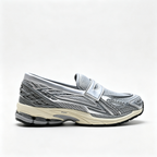 New Balance 1906L Silver Metallic Black Loafers – Unisex Mesh Slip-On Sneakers with N-ergy Cushioning