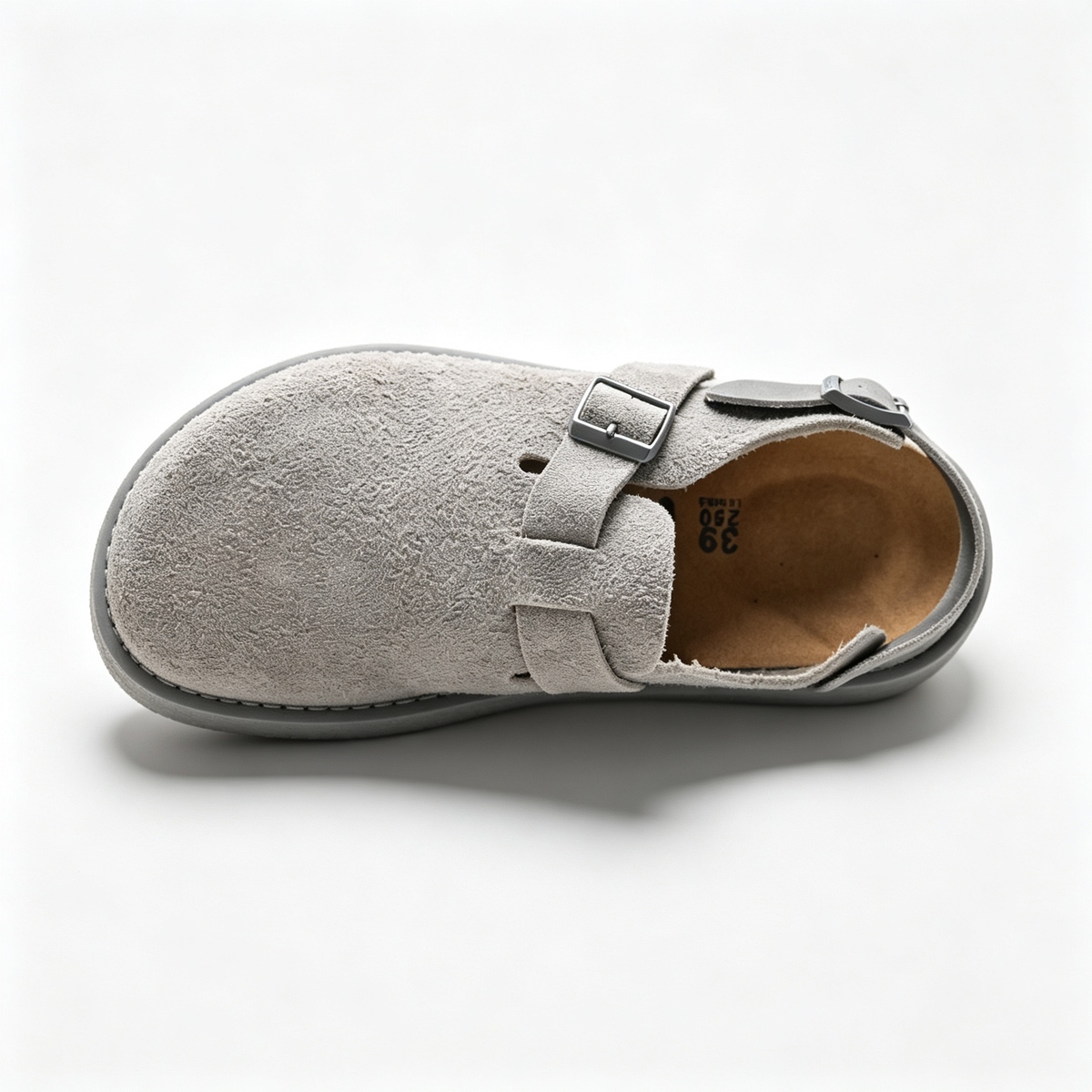 Birkenstock Boston Suede Clogs | Stone Grey + Tonal Grey Sole + Adjustable Strap, Unisex Minimalist Slip-On Shoes, Soft Footbed & Urban Comfort