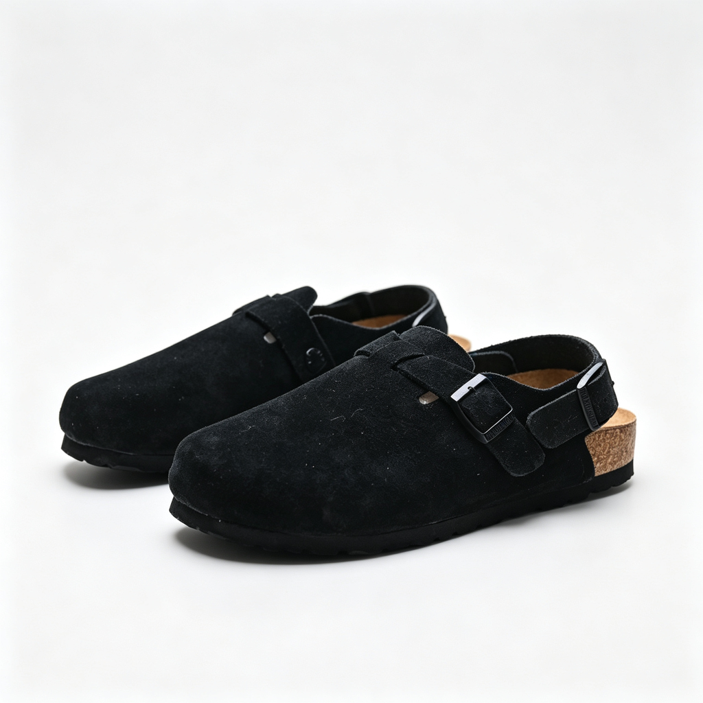 Birkenstock Boston Suede Clogs | All Black + Soft Footbed + Textured Grip Sole Unisex Minimalist Slip-On Shoes Urban Streetwear Essential