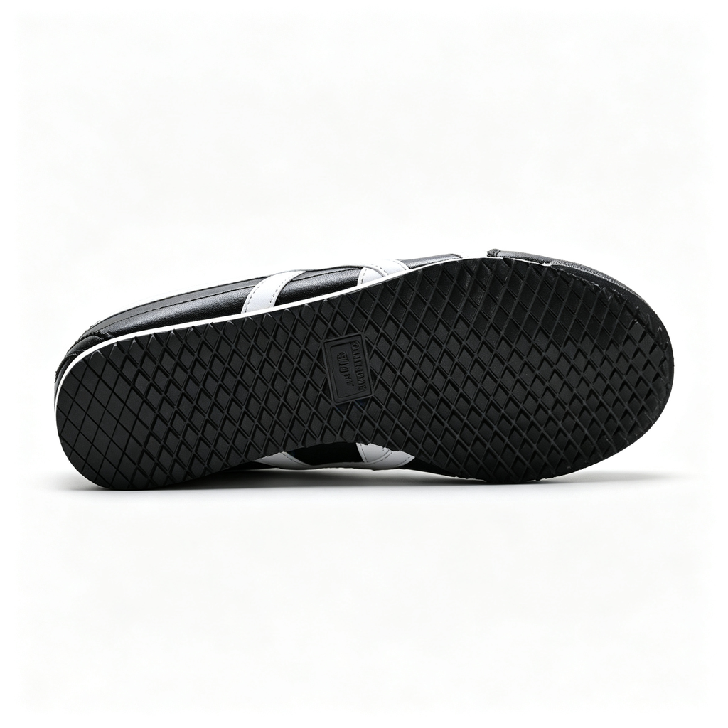 Onitsuka Tiger Mexico 66 SD 1183A872-003 | Black/White Leather Retro Sneakers | Unisex Classic Vintage Running Shoes
