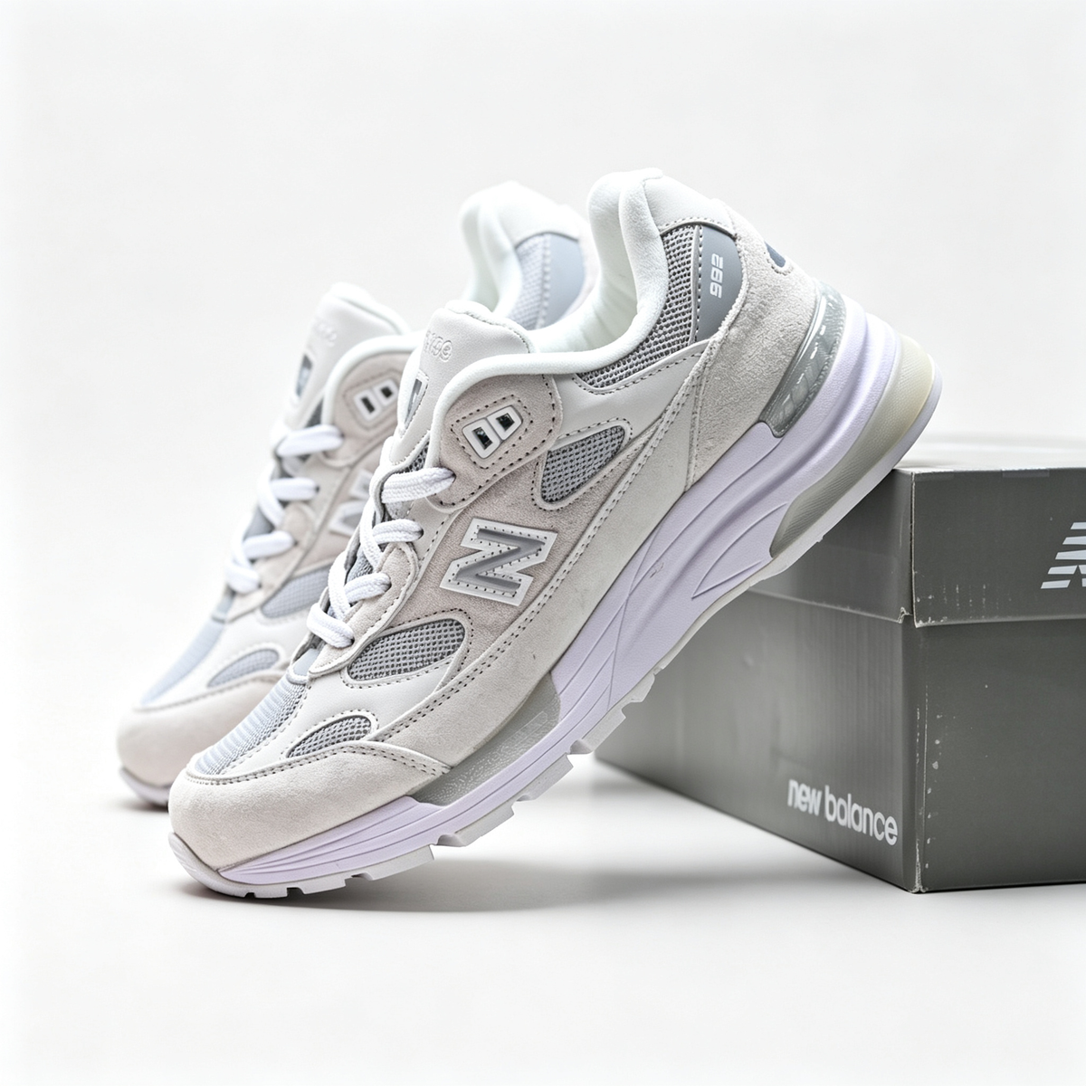 New Balance 992 'White Lilac' | Premium Suede & Mesh + ABZORB Cushioning + Made in USA, Unisex Lifestyle Sneakers, Retro Runner & Pastel Dad Shoes for Women & Men