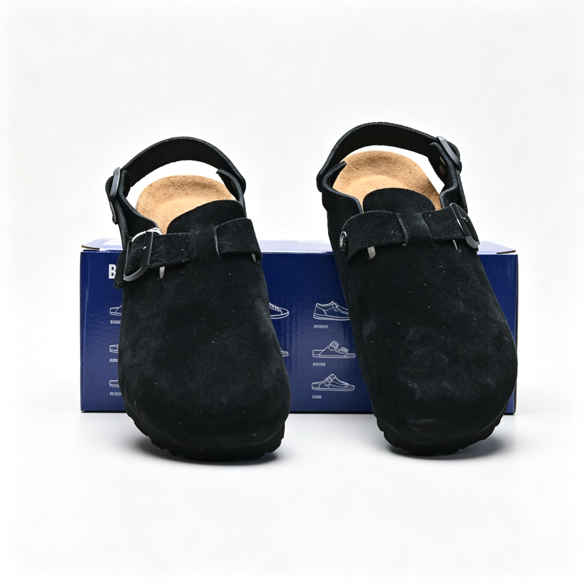 Birkenstock Boston Suede Clogs | All Black + Soft Footbed + Textured Grip Sole Unisex Minimalist Slip-On Shoes Urban Streetwear Essential