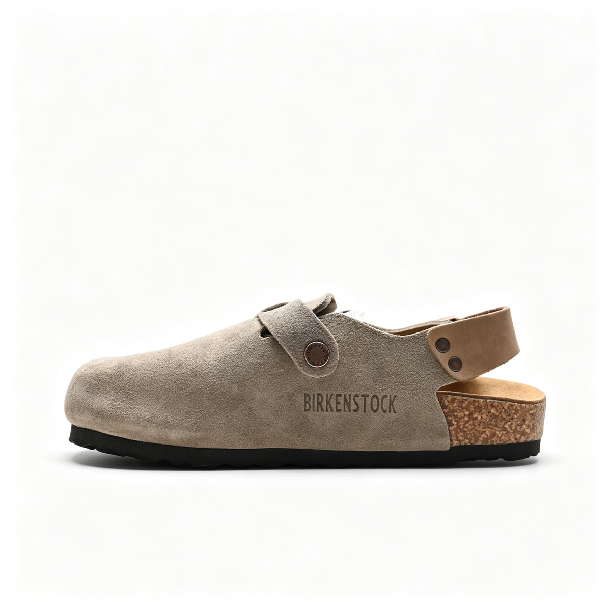 Birkenstock Boston Suede Clogs | Taupe + Adjustable Strap + Soft Footbed, Unisex Orthopedic Slip-On Shoes, Classic Comfort & Minimalist Style