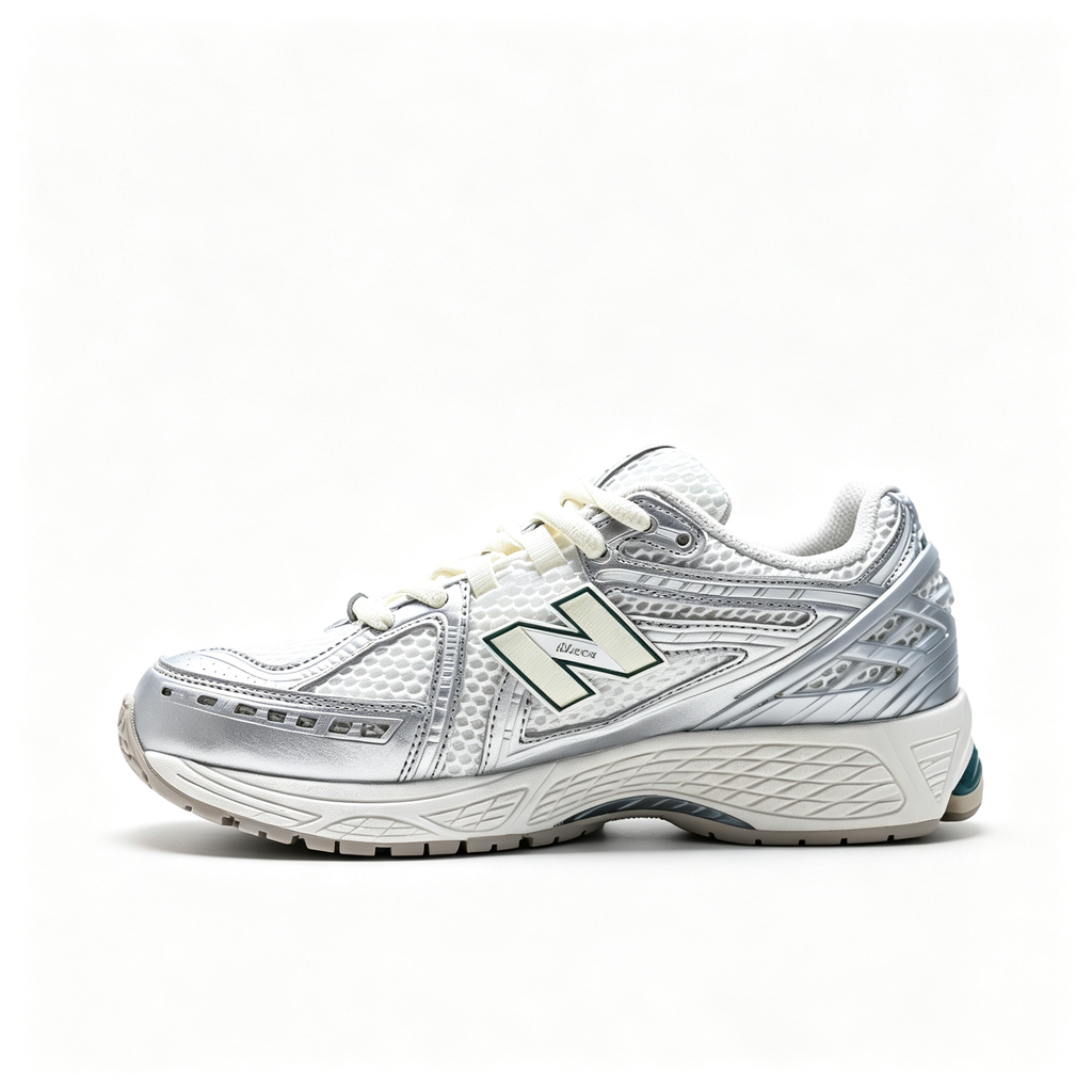 New Balance 1906R White Silver Green Sneakers – Unisex Mesh Retro Running Shoes with N-ERGY Cushioning