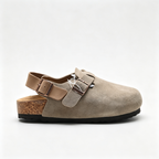 Birkenstock Boston Suede Clogs | Taupe + Adjustable Strap + Soft Footbed, Unisex Orthopedic Slip-On Shoes, Classic Comfort & Minimalist Style