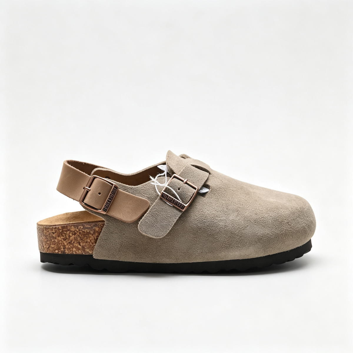 Birkenstock Boston Suede Clogs | Taupe + Adjustable Strap + Soft Footbed, Unisex Orthopedic Slip-On Shoes, Classic Comfort & Minimalist Style