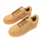 Nike Air Force 1 Low '07 Flax | Wheat-colored full leather + gum sole + built-in Air cushioning unisex retro casual sneakers