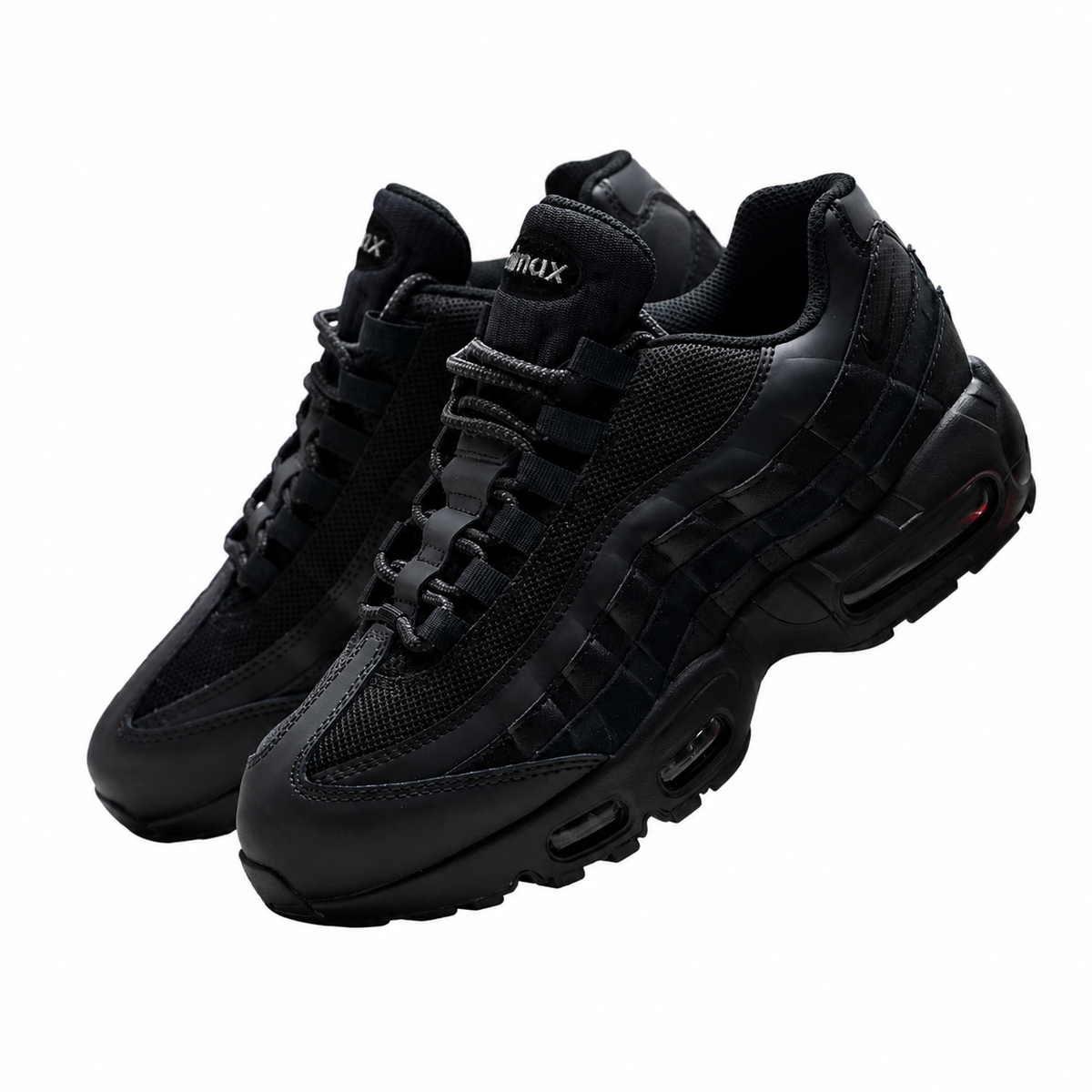 Nike Air Max 95 Triple Black Sneakers – Men’s Black Mesh & Synthetic Leather Air Cushion Shoes