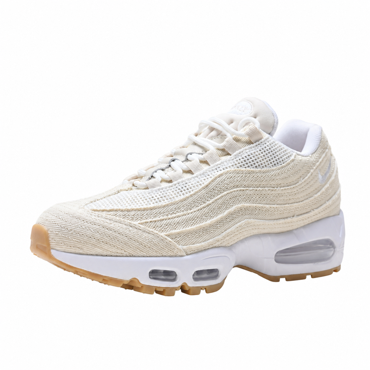 Levi's x Nike Air Max 95 "White and Ecru" Denim | Big Bubble Gum Sole Sneakers | Limited Edition Collaboration Men's Shoes (HM4743-100)