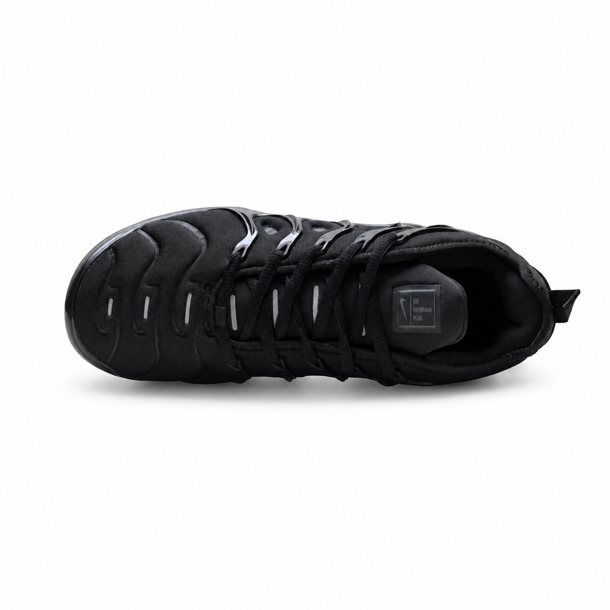 Nike Air VaporMax Plus | Triple Black Mesh + Glossy TPU Overlays + Full-Length VaporMax Cushioning, Men's Futuristic Running & Lifestyle Sneakers, Dark Aesthetic & All-Day Comfort