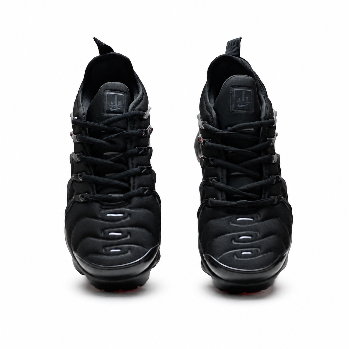 Nike Air VaporMax Plus | Triple Black Mesh + Glossy TPU Overlays + Full-Length VaporMax Cushioning, Men's Futuristic Running & Lifestyle Sneakers, Dark Aesthetic & All-Day Comfort