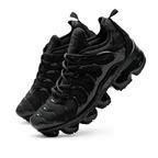Nike Air VaporMax Plus | Triple Black Mesh + Glossy TPU Overlays + Full-Length VaporMax Cushioning, Men's Futuristic Running & Lifestyle Sneakers, Dark Aesthetic & All-Day Comfort