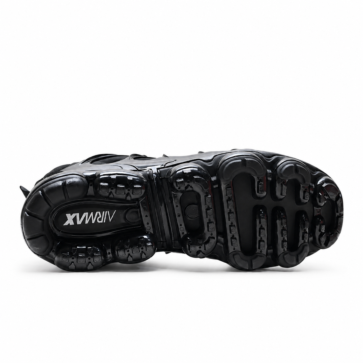 Nike Air VaporMax Plus | Triple Black Mesh + Glossy TPU Overlays + Full-Length VaporMax Cushioning, Men's Futuristic Running & Lifestyle Sneakers, Dark Aesthetic & All-Day Comfort