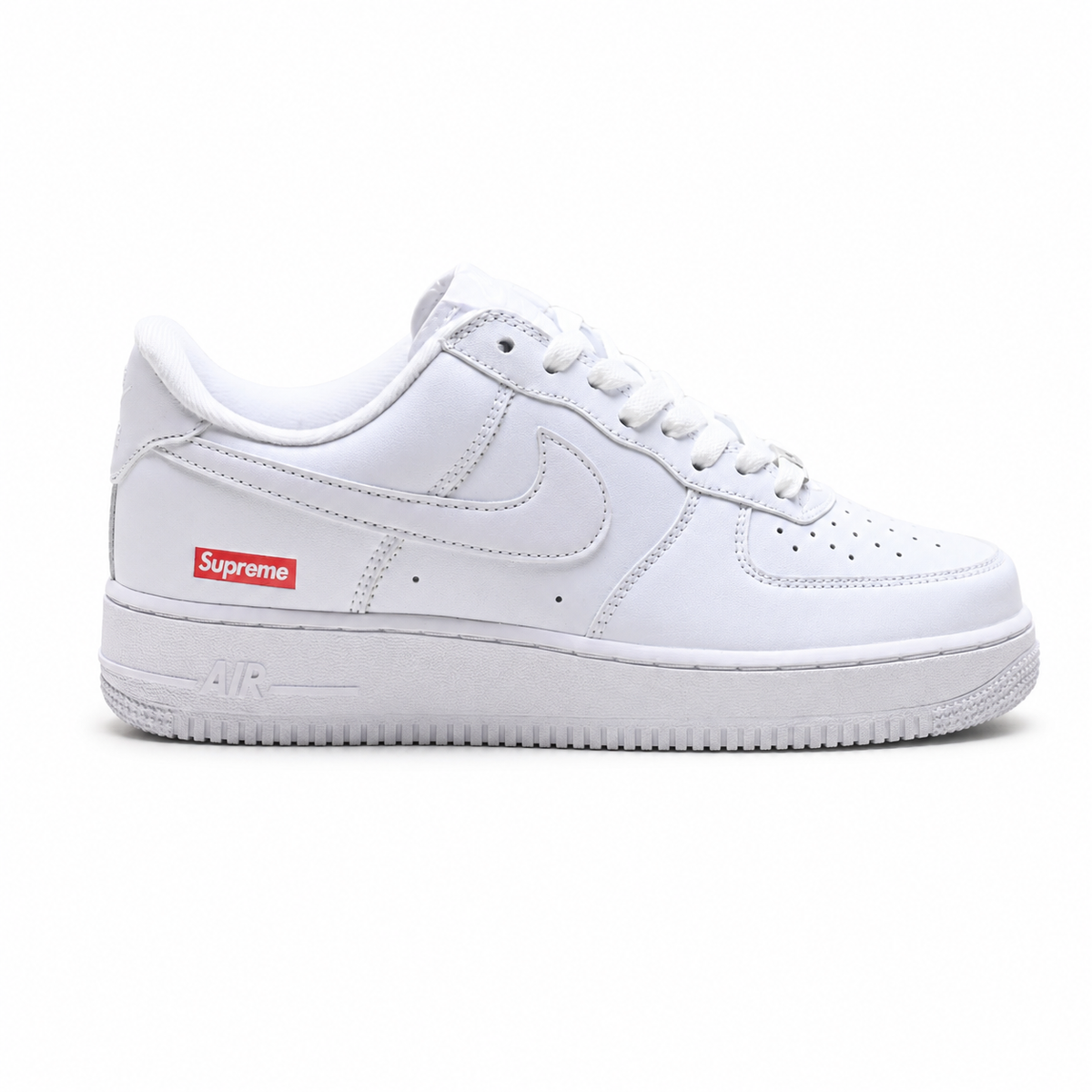Supreme x Nike Air Force 1 Low "White Red Box Logo" | All-White Leather Low-Top Sneakers | Limited Edition Streetwear Shoes (CU9225-100)