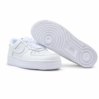 Nike Air Force 1 Low '07 | Triple White Leather + Classic Swoosh + Padded Collar, Unisex Lifestyle Sneakers, Essential Streetwear & All-Day Comfort