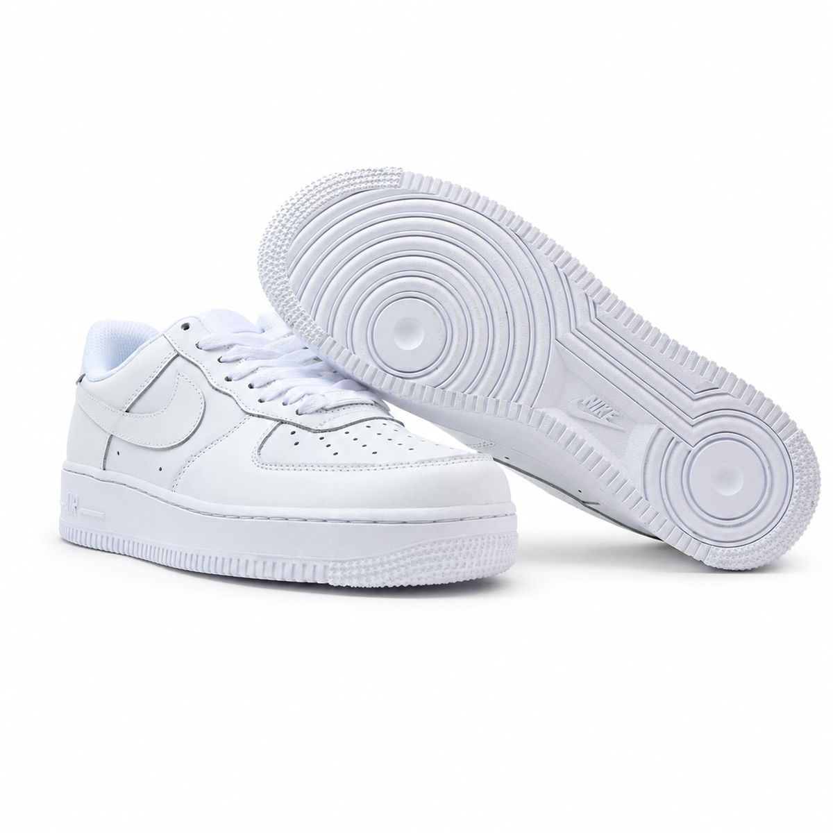 Nike Air Force 1 Low '07 | Triple White Leather + Classic Swoosh + Padded Collar, Unisex Lifestyle Sneakers, Essential Streetwear & All-Day Comfort